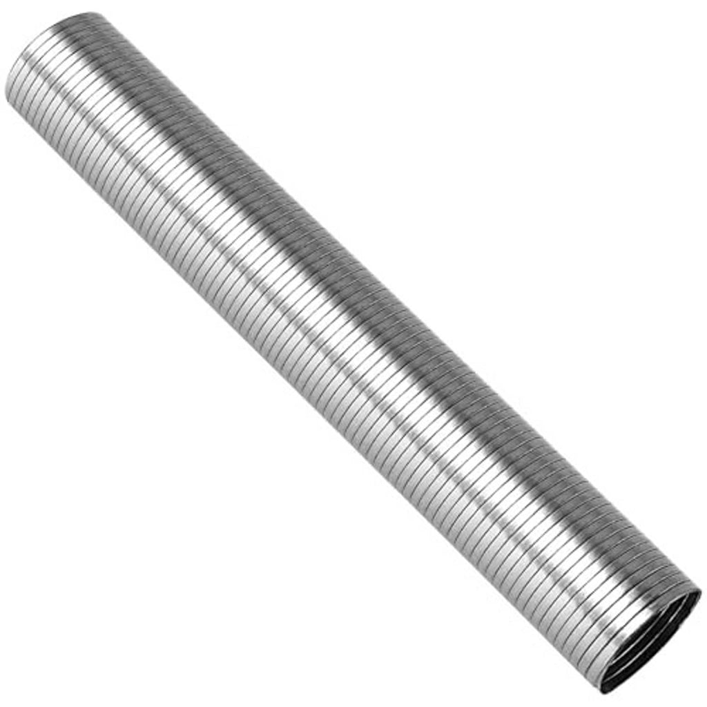 Short straight section of 304 stainless exhaust flex pipe with ribbed corrugation