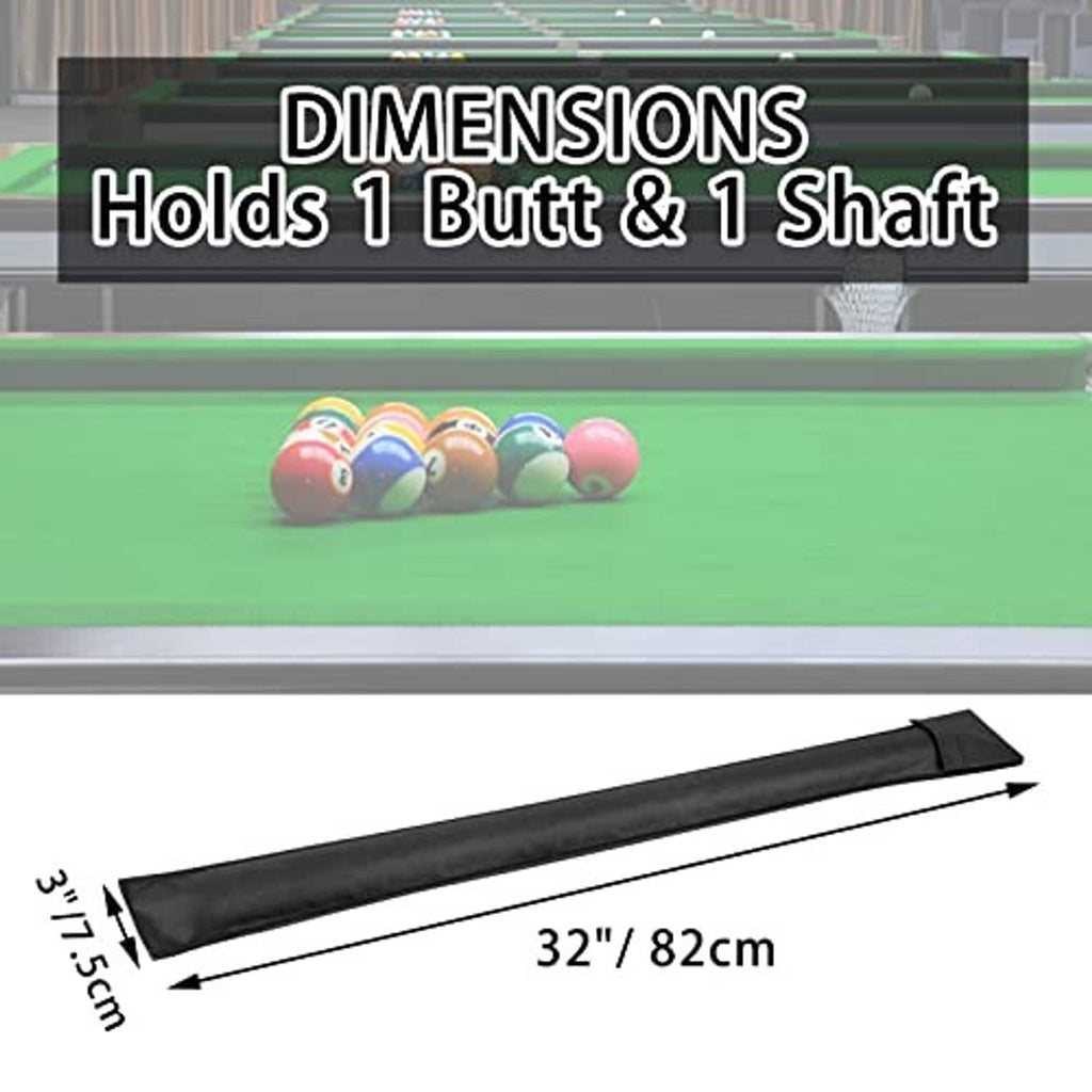 32 inch pool cue case for 1 butt and 1 shaft, slim padded sleeve with strap