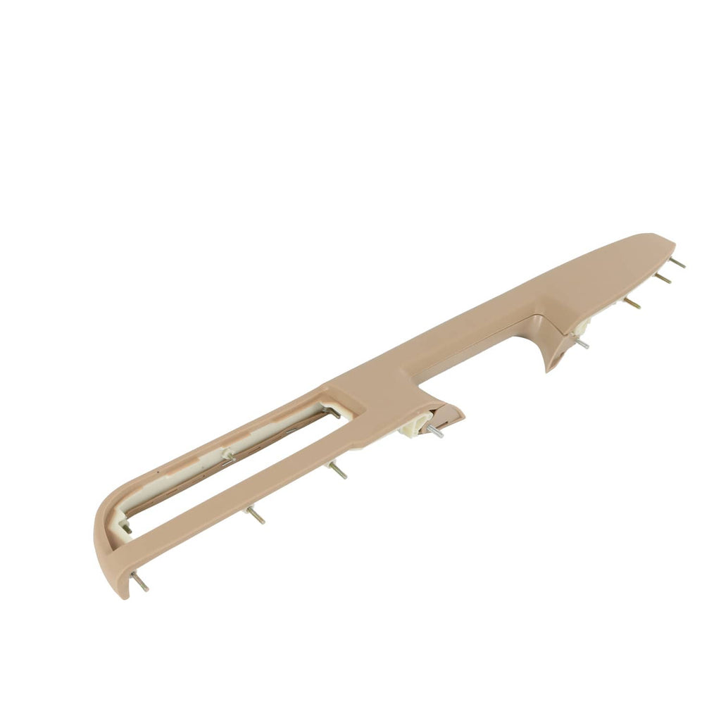Beige door handle trim piece with open center handle recess