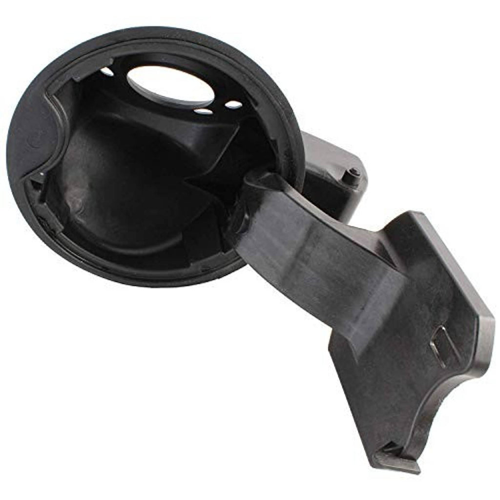 Fuel filler door housing pocket assembly, black housing with gray bracket and mounting tab