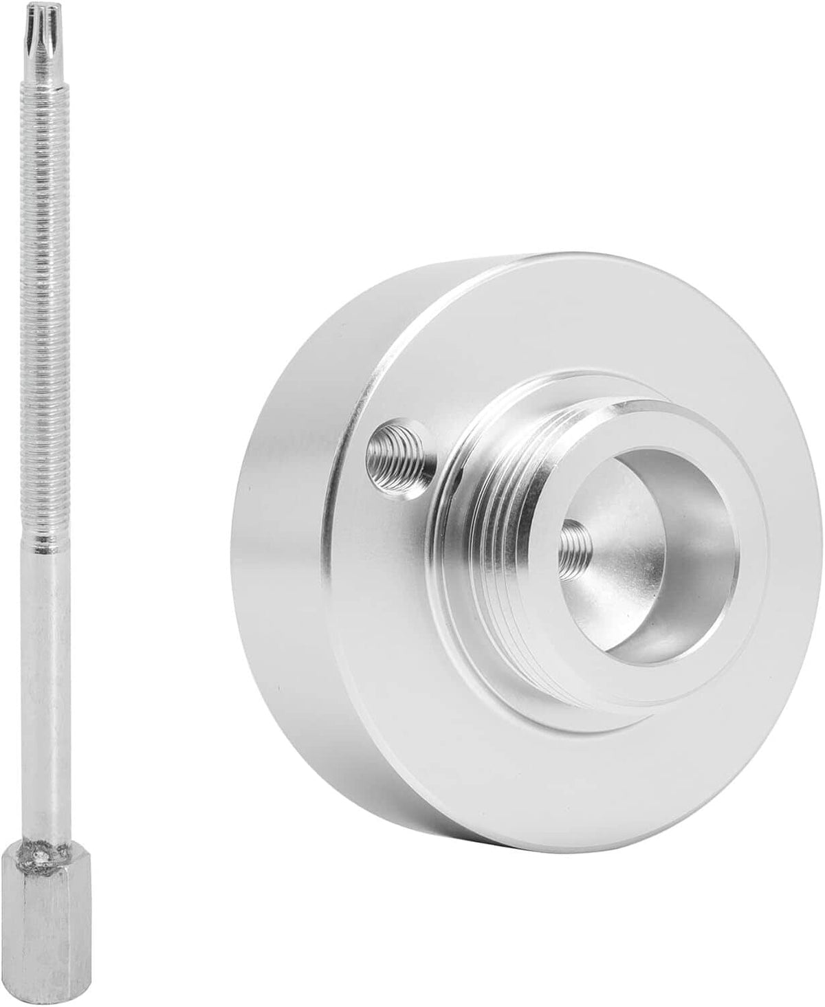 Belt removal clutch puller tool with screw rod and large circular base