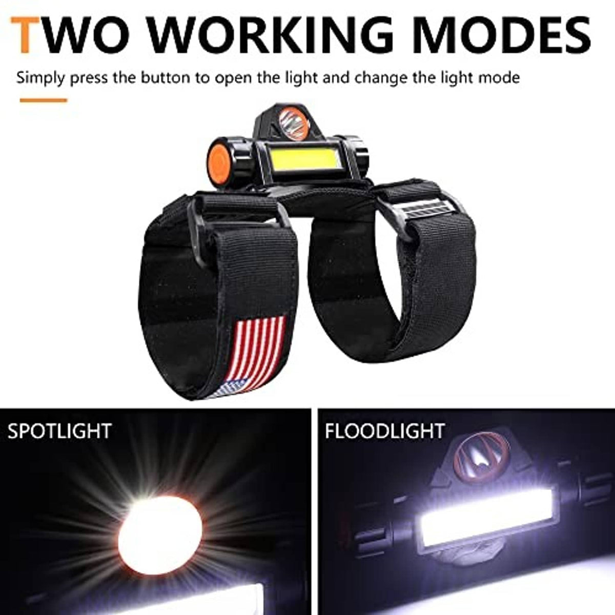 UTV roll bar dome light pair demonstrating spotlight and floodlight modes with white beams