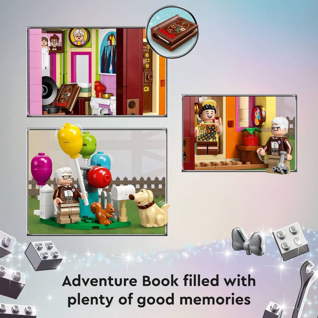 LEGO Up house set accessories with minifigures and colorful balloon pieces