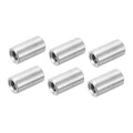 Stainless steel coupling nuts, round barrel shape with internal threads (6 pcs)