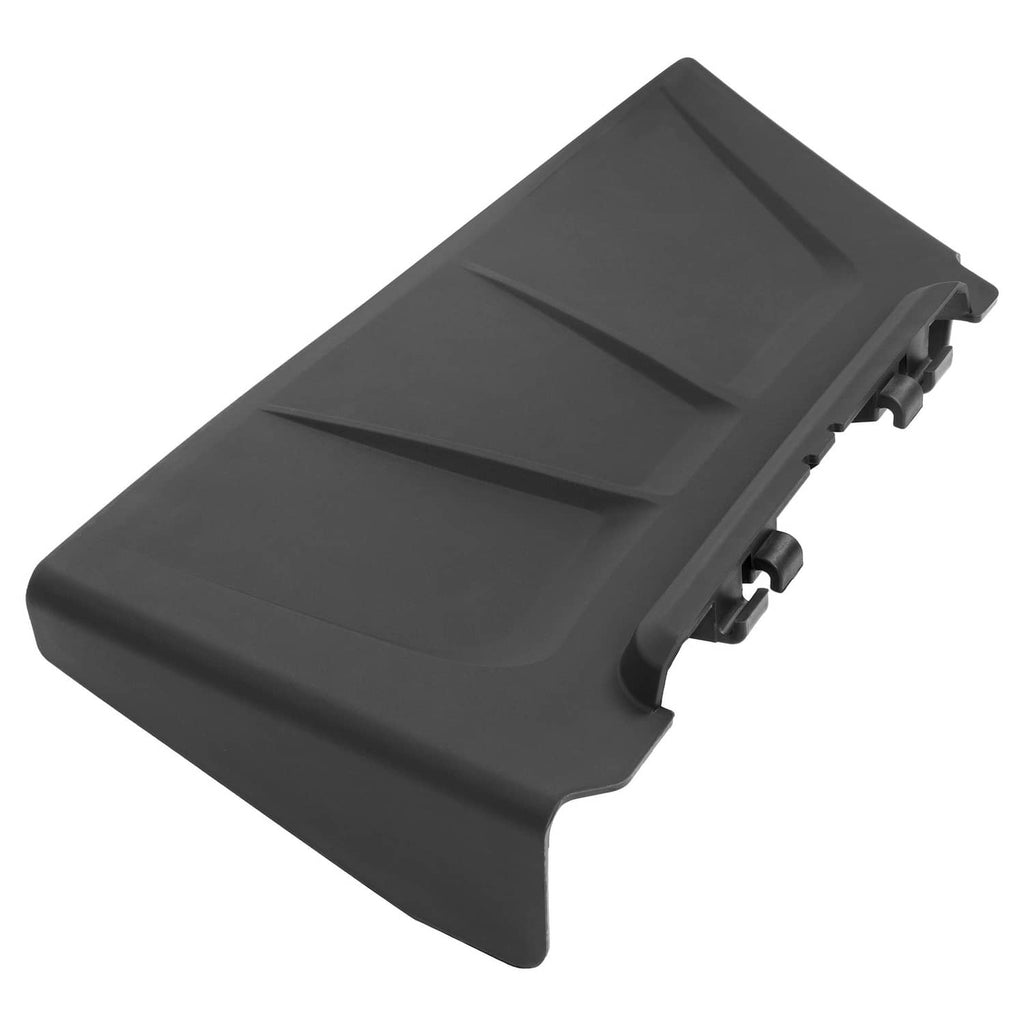 Textured black discharge chute with open side and molded grip-style edges
