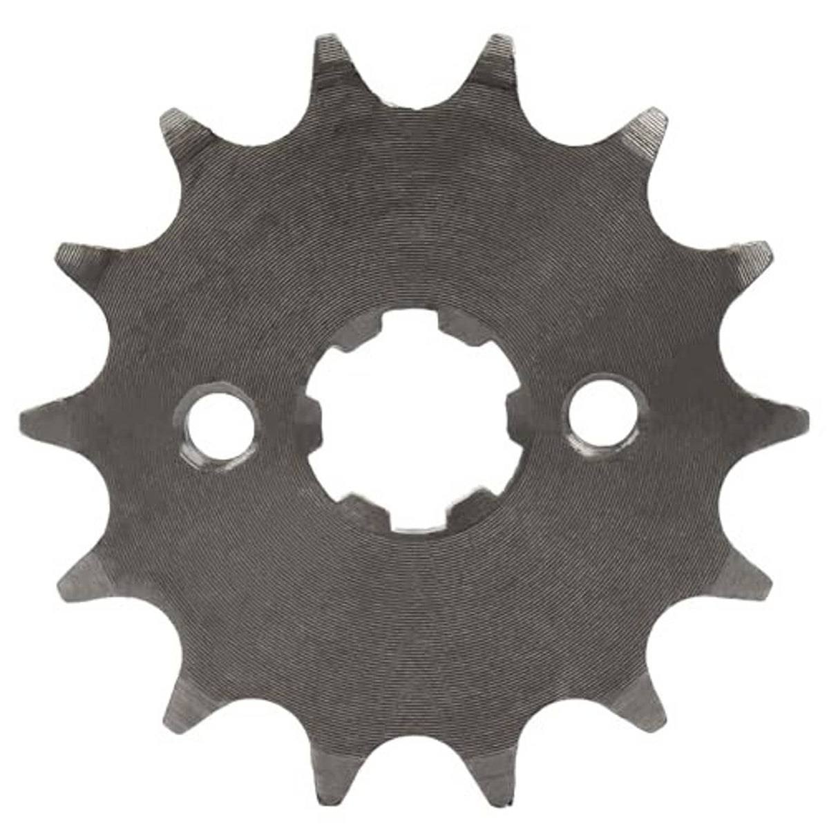 Gray 428-14T front sprocket with two mounting holes