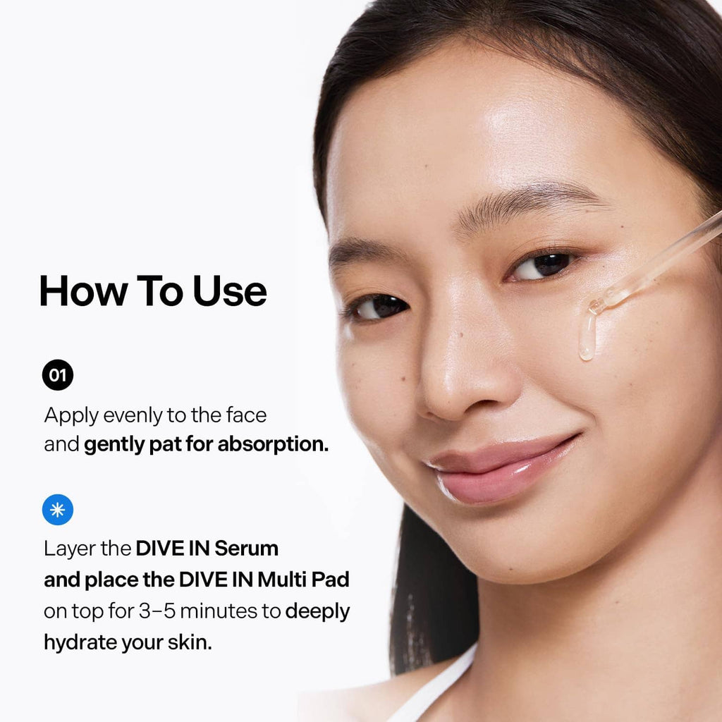 How-to-use serum infographic with woman applying serum to face