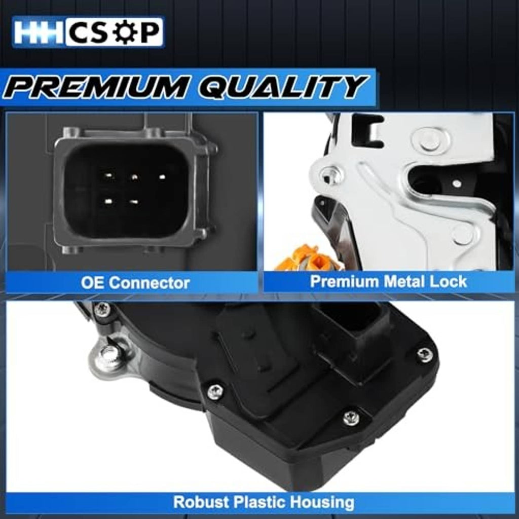 Door lock actuator showing OE connector, premium metal lock, and robust plastic housing
