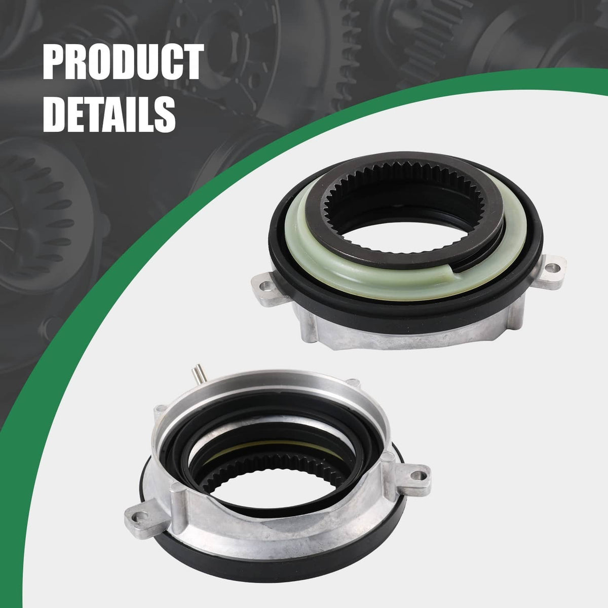 4WD locking hub axle actuator detail view with rubber seal and metal mounting ears
