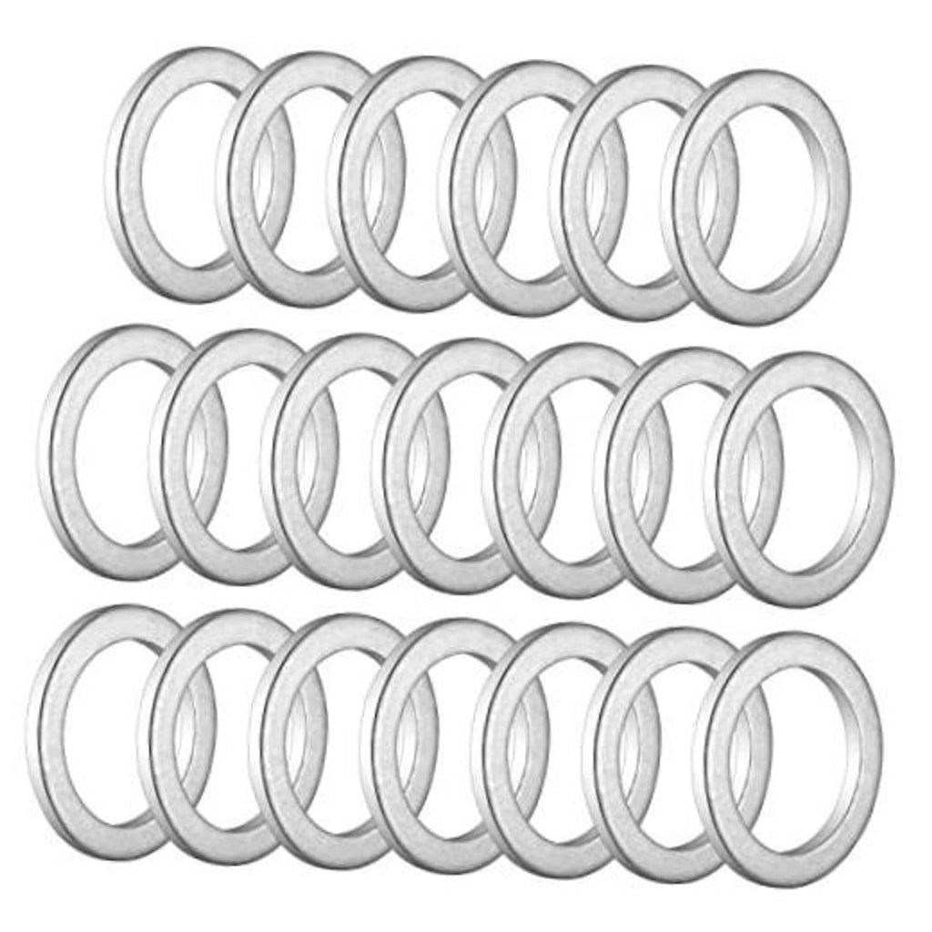 Metal transmission drain plug washers, 20-pack, round steel rings