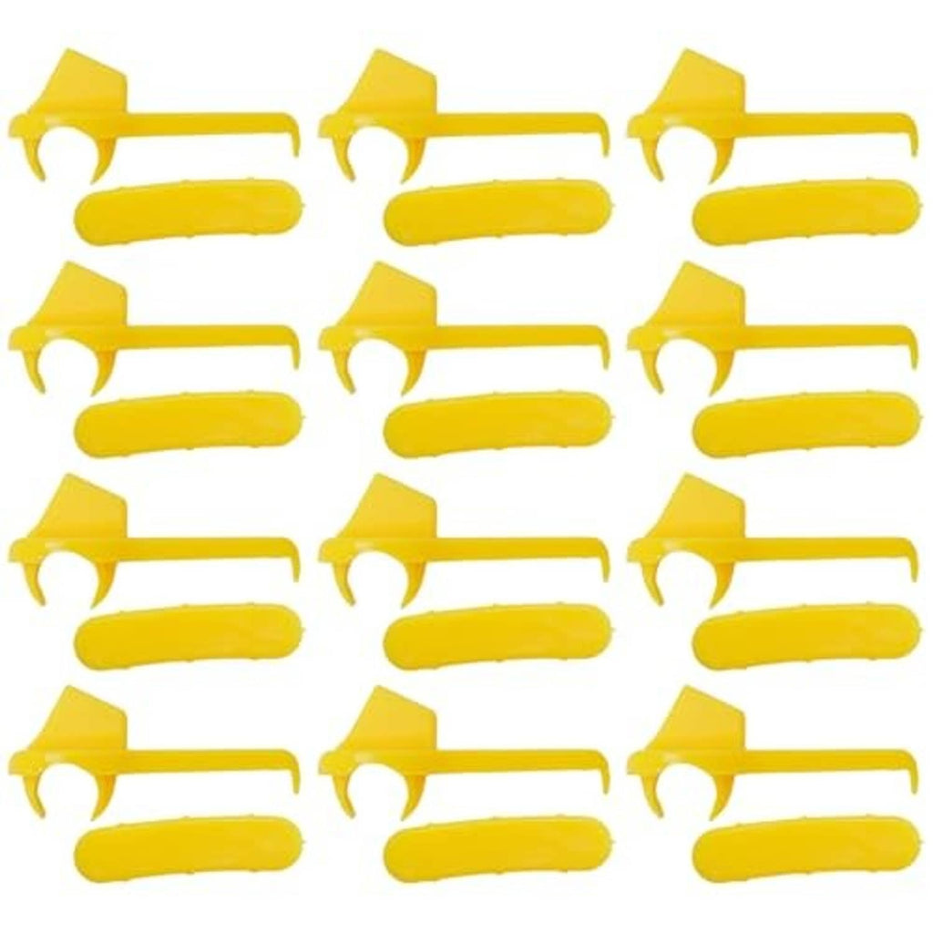 Yellow plastic tire changer inserts with demount head protector claws, 12-pack set