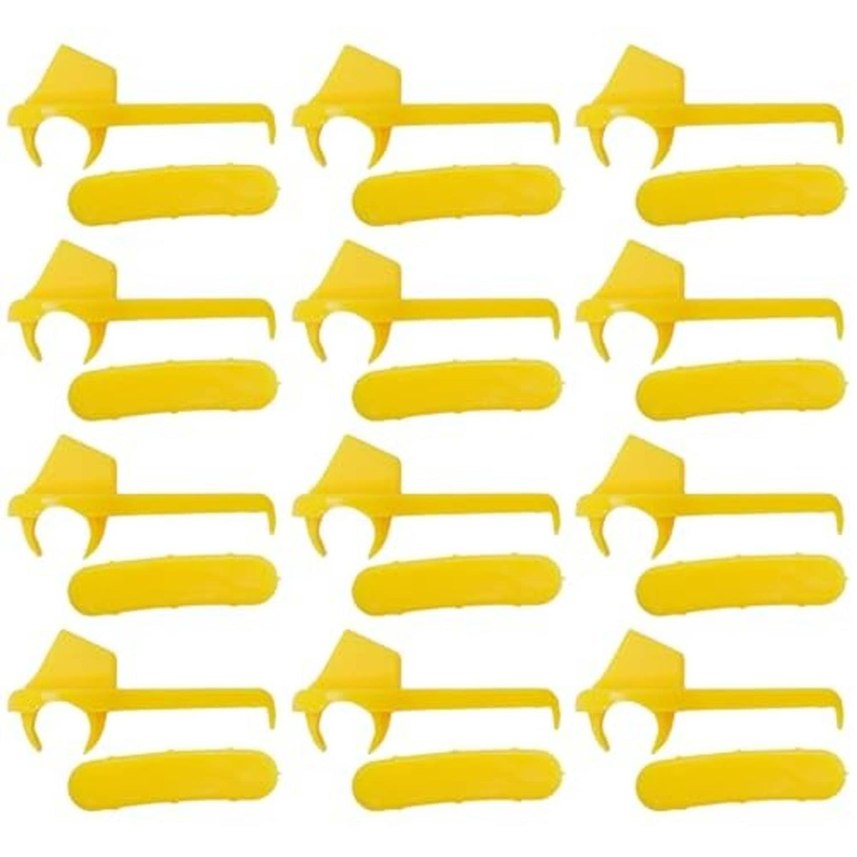 Yellow plastic tire changer inserts with demount head protector claws, 12-pack set