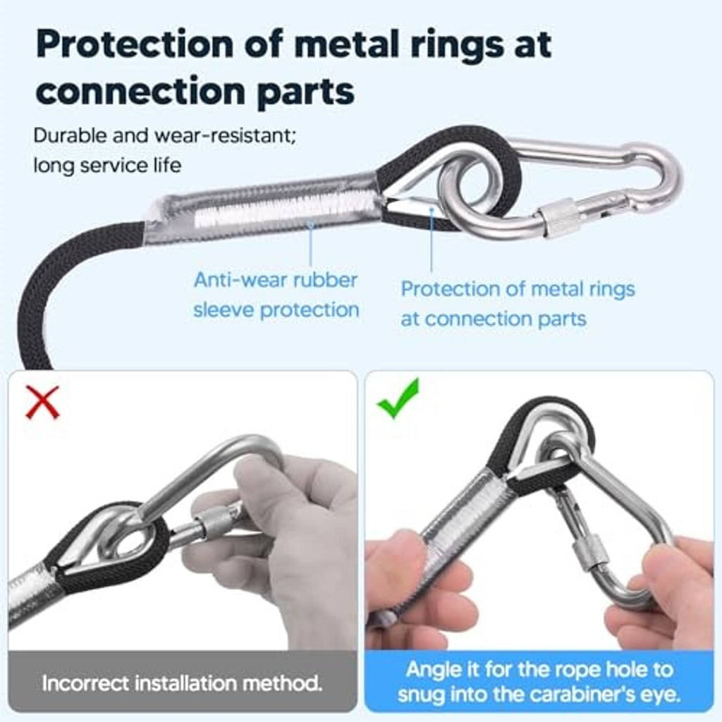 Stainless anchor with protected metal rings and anti-wear rubber at connection parts