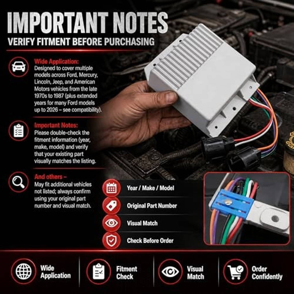 Ignition control module held in hand with multi-color wire connectors and finned housing