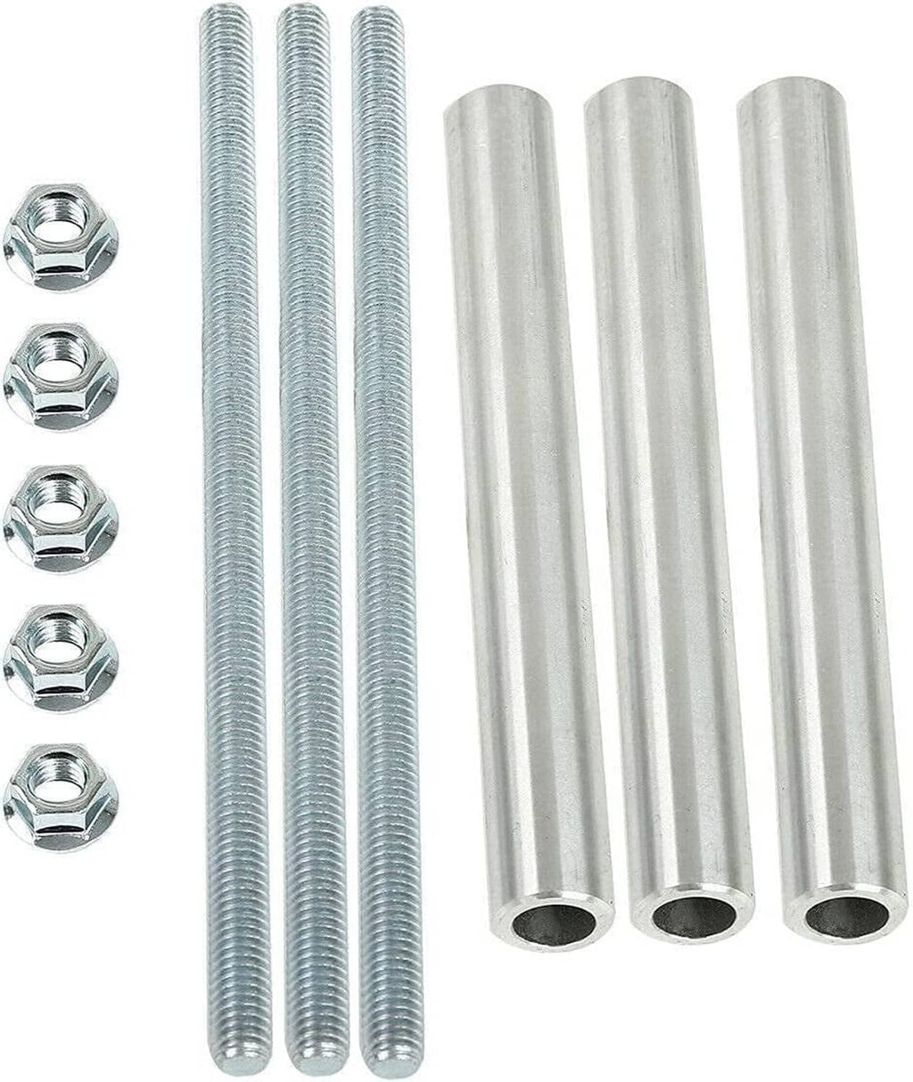 Aluminum battery mount kit: threaded rods, nuts, and sleeves