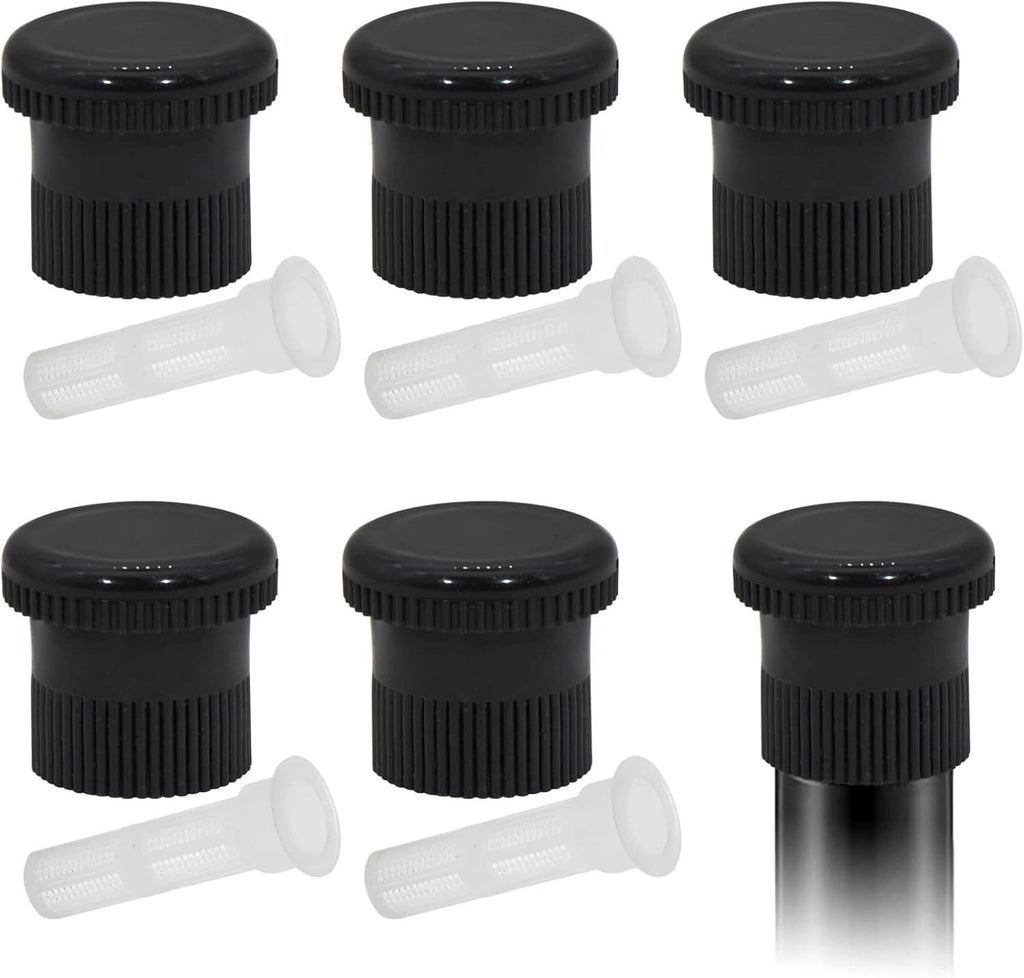 5-pack black sprinkler shutoff nozzles with white insert sprayer heads