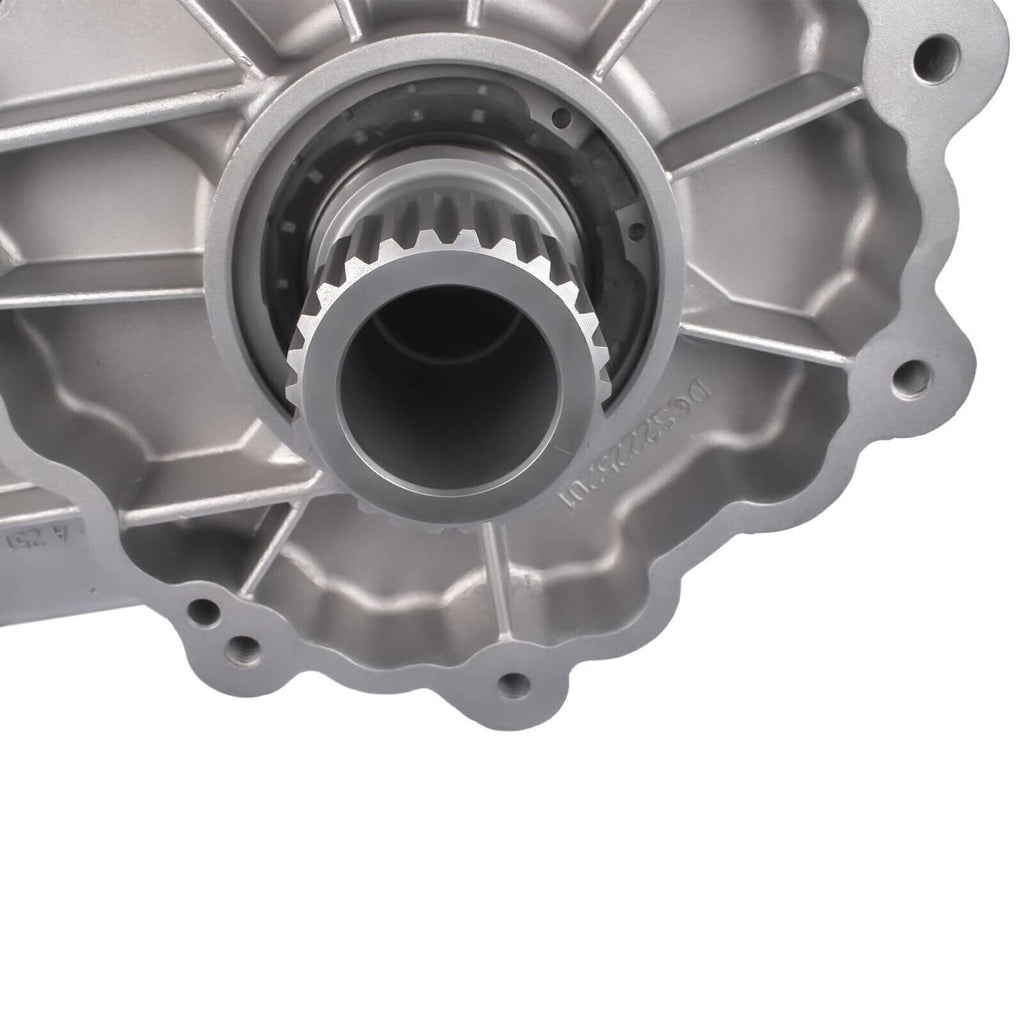 Transfer case assembly with toothed gear inside circular housing