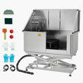 Stainless steel electric pet grooming bath tub with stand and attached hose