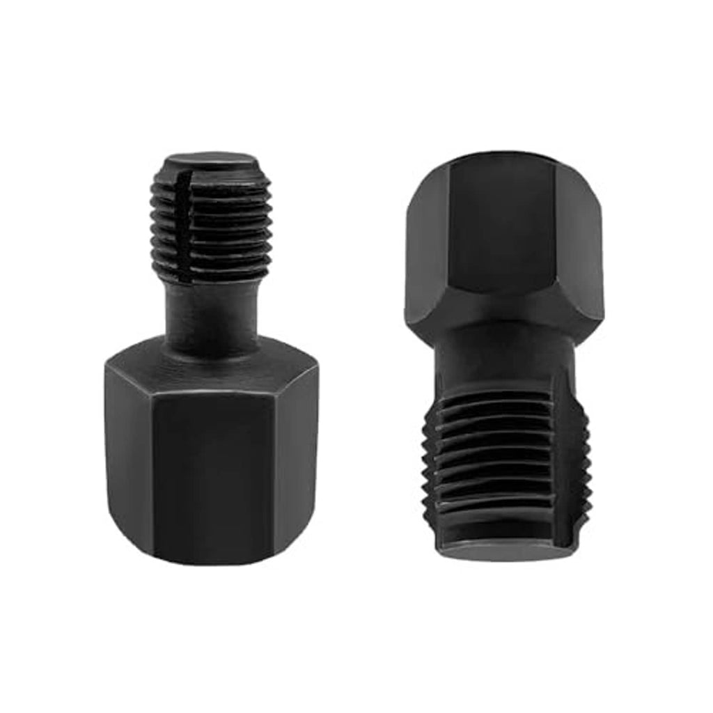 Oxygen sensor thread chasers, black hex heads showing threaded openings and drive end (2pcs)