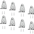 Mini blind bottom rail hold-down brackets, clear clips with screws (8-pack)