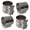 304 stainless exhaust band clamp set with lap joint, 3-inch diameter metal bands