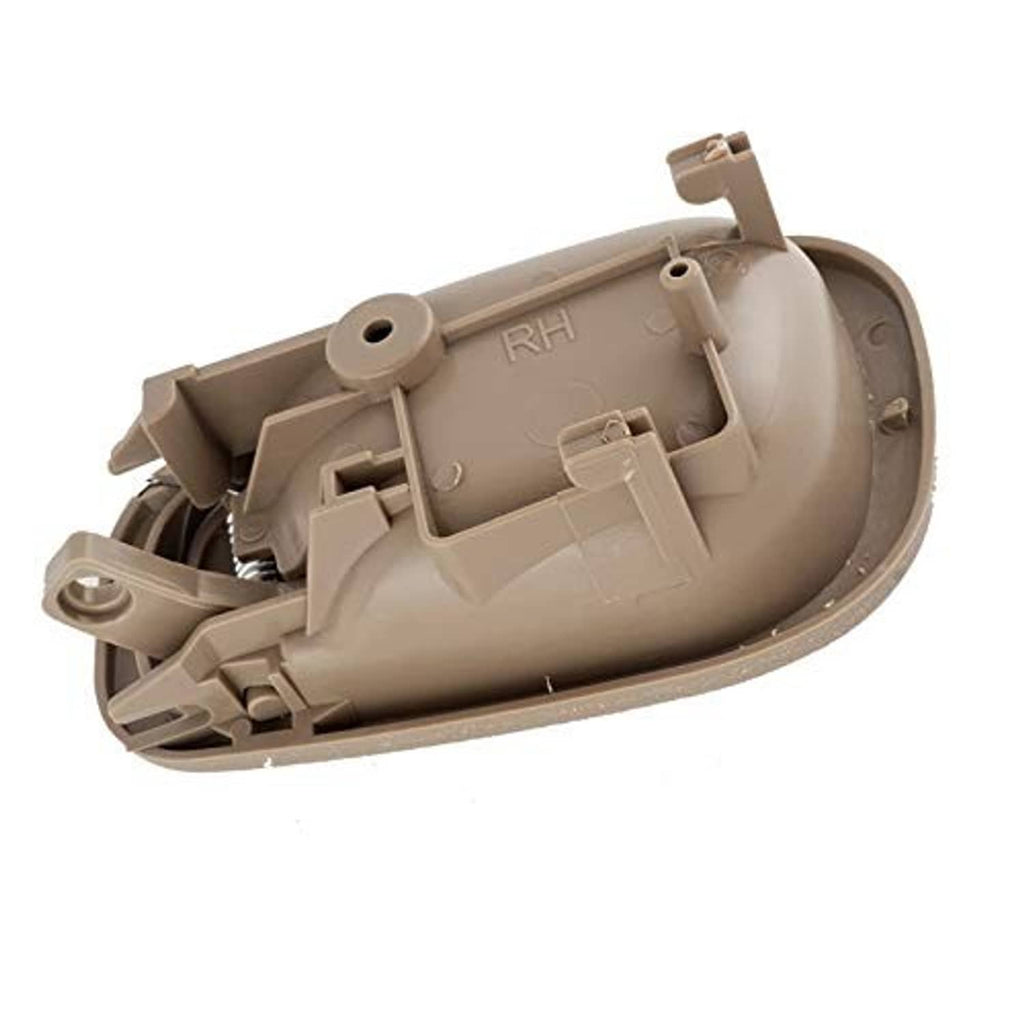 Beige interior door handle housing with internal components, RH side