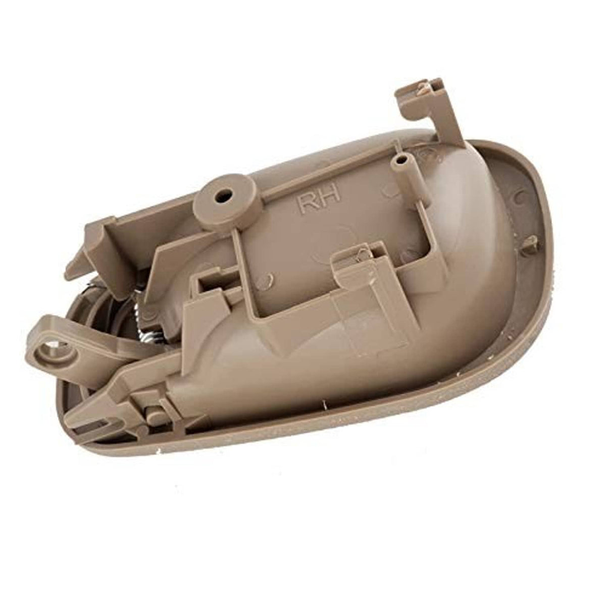 Beige interior door handle housing with internal components, RH side