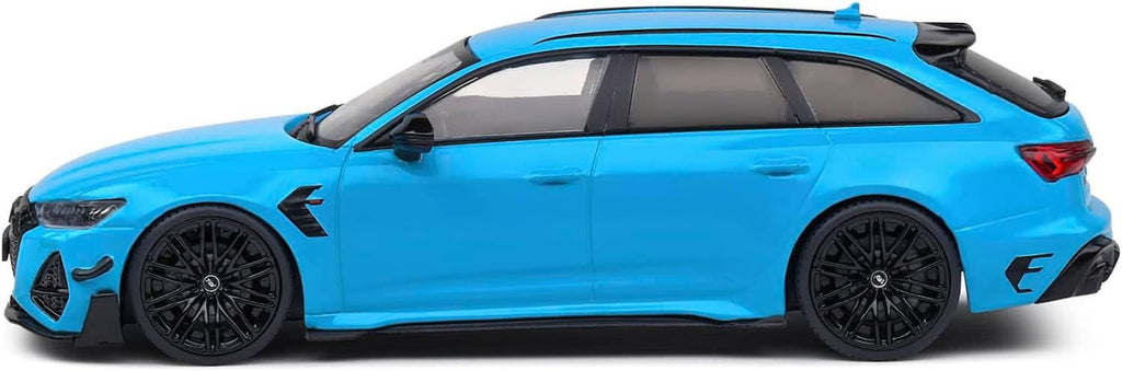 Blue ABT-tuned Audi RS6 die-cast model car, side profile view from the other angle