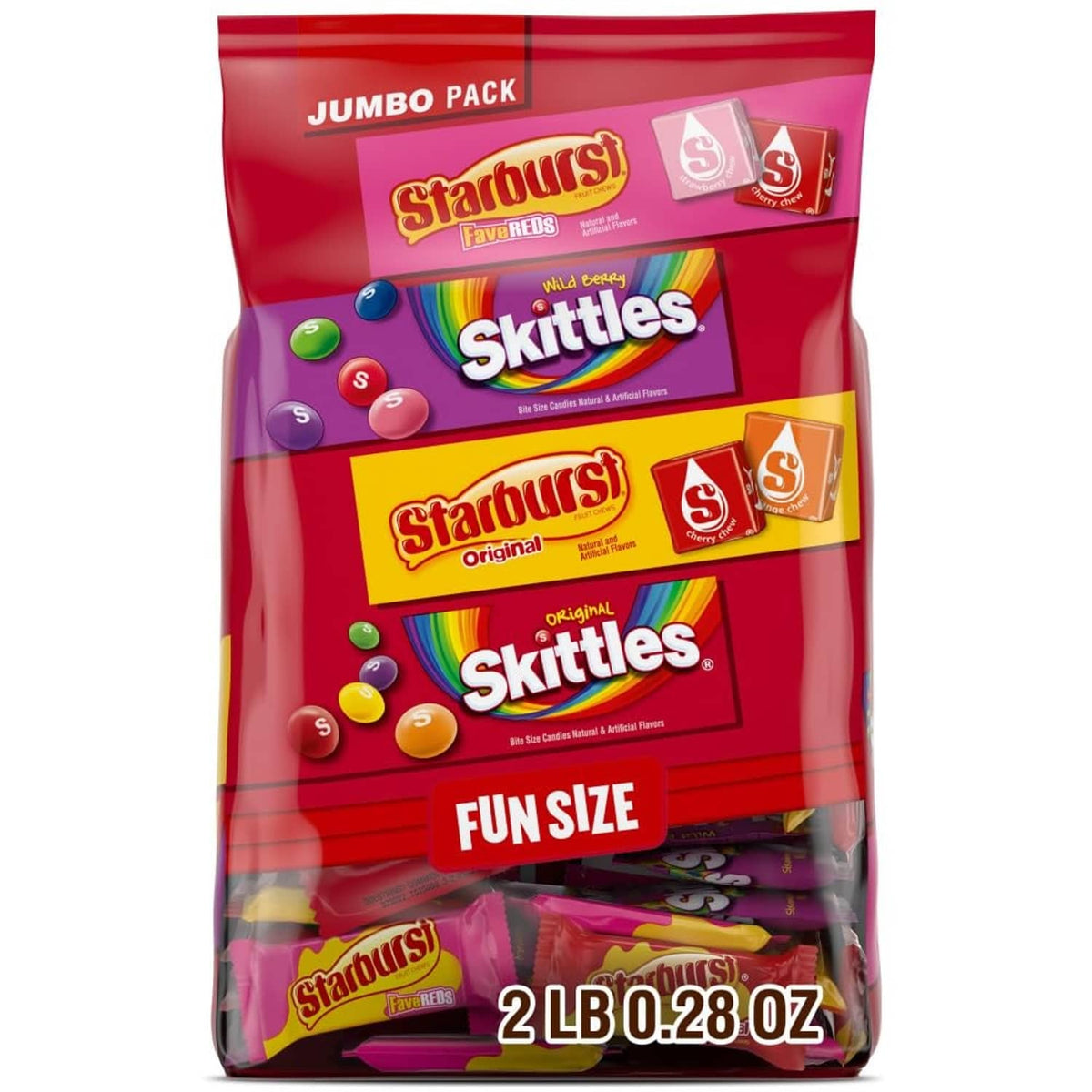 Skittles Starburst jumbo pack candy bag, assorted flavors, 2 lb 0.28 oz