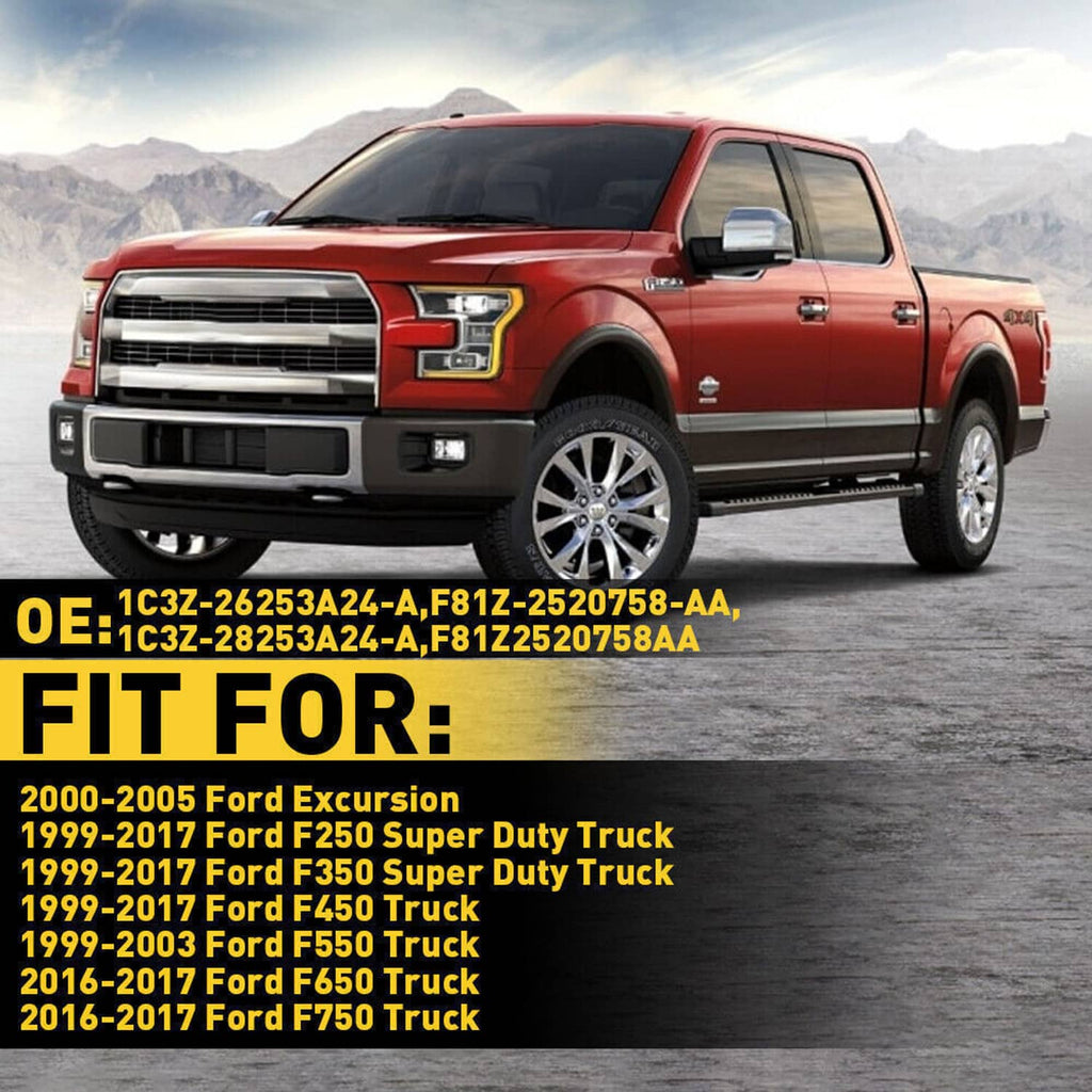 Red pickup truck with black door weatherstrip seals fitted along lower door area