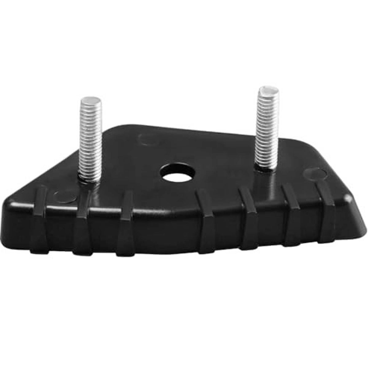 Black bumper bracket base with two silver mounting studs