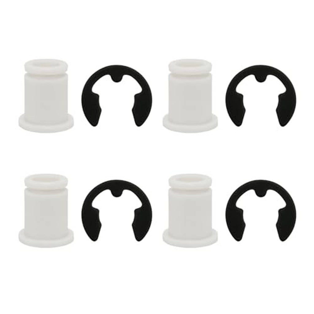 Automotive shifter cable bushing kit set of white plastic bushings with black inserts (4)