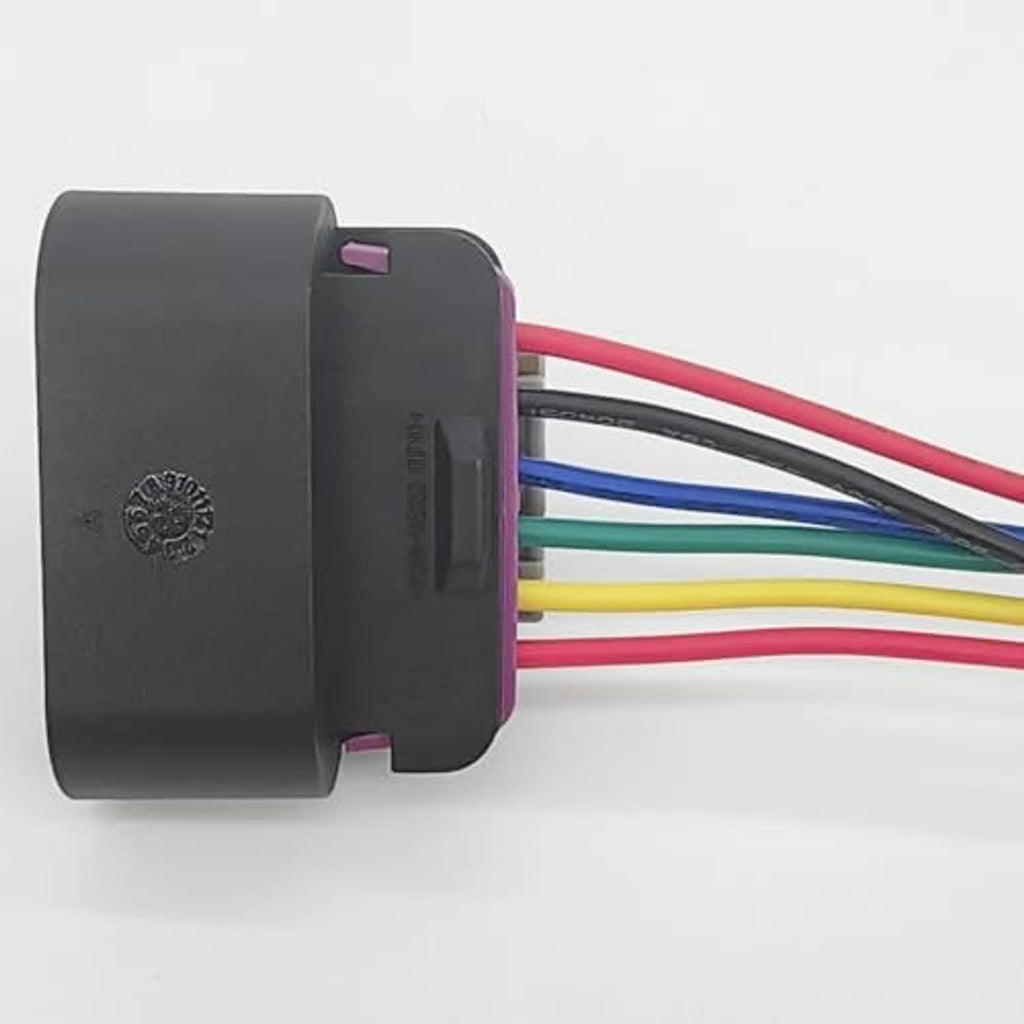 Accelerator pedal sensor connector wiring harness, gray rear housing with multicolor wires