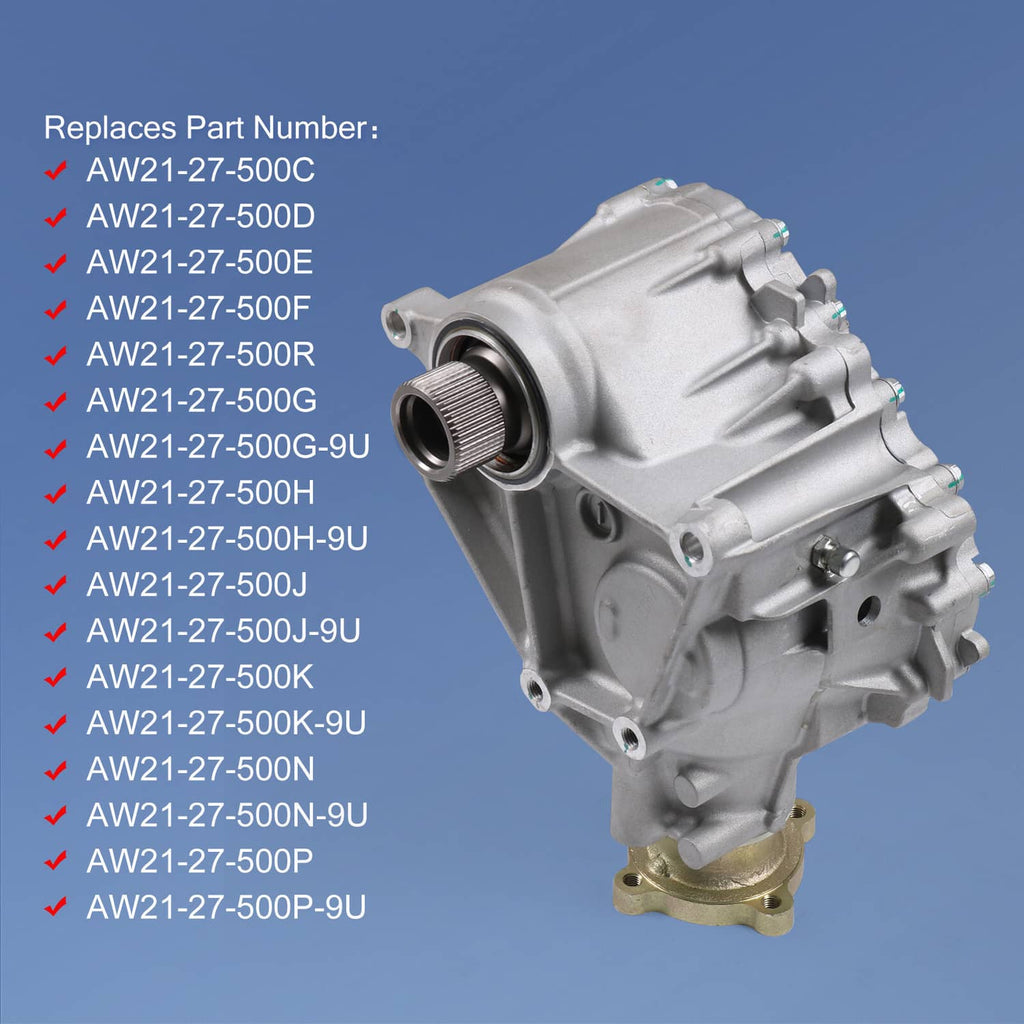 Aluminum transfer case assembly with ribbed input shaft and gold mounting flange