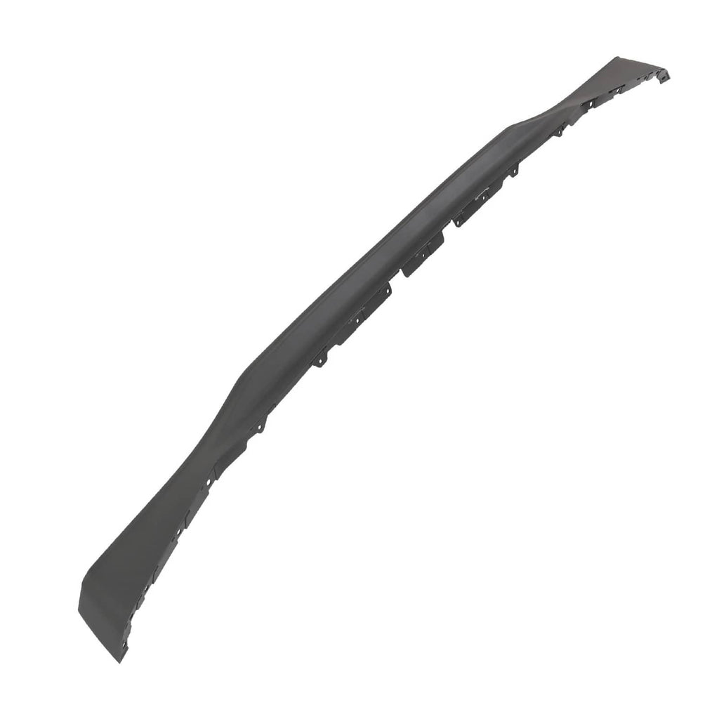 Front lower bumper valance, black curved trim piece with clip holes