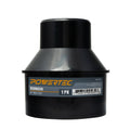 Black POWERTEC cone reducer for 4" to 2-1/2" dust hose adapter
