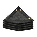 Black shade cloth tarp stack with reinforced corner grommets