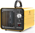 Yellow high-capacity ozone generator with black front grille, timer knob, and carry handle