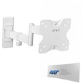 White full-motion ultrawide wall monitor mount with VESA bracket plate and extended arm