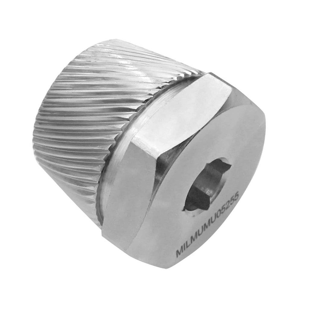 Chrome hex drain extractor with beveled edges and inner star drive socket
