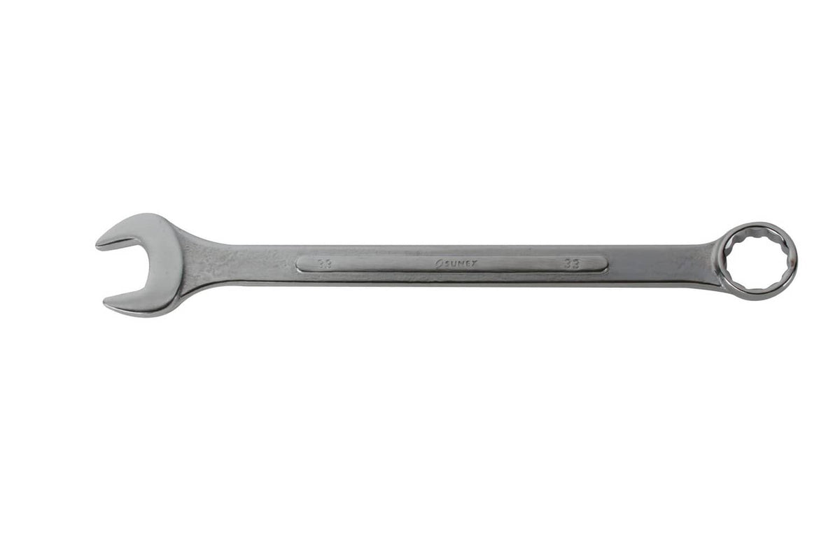 Sunex Tools jumbo combination wrench with open and box ends, silver finish