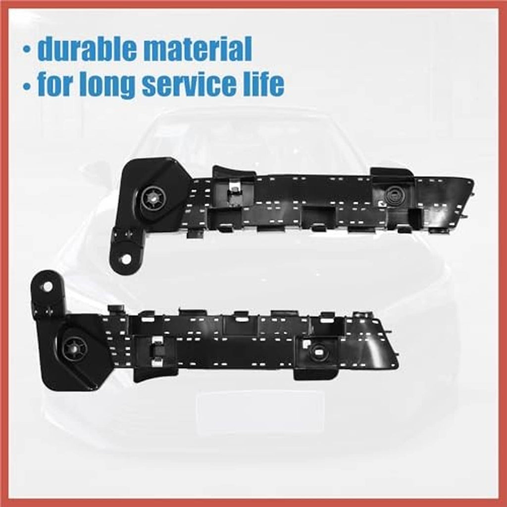 Front bumper mounting support brackets pair, black brackets with bolt holes