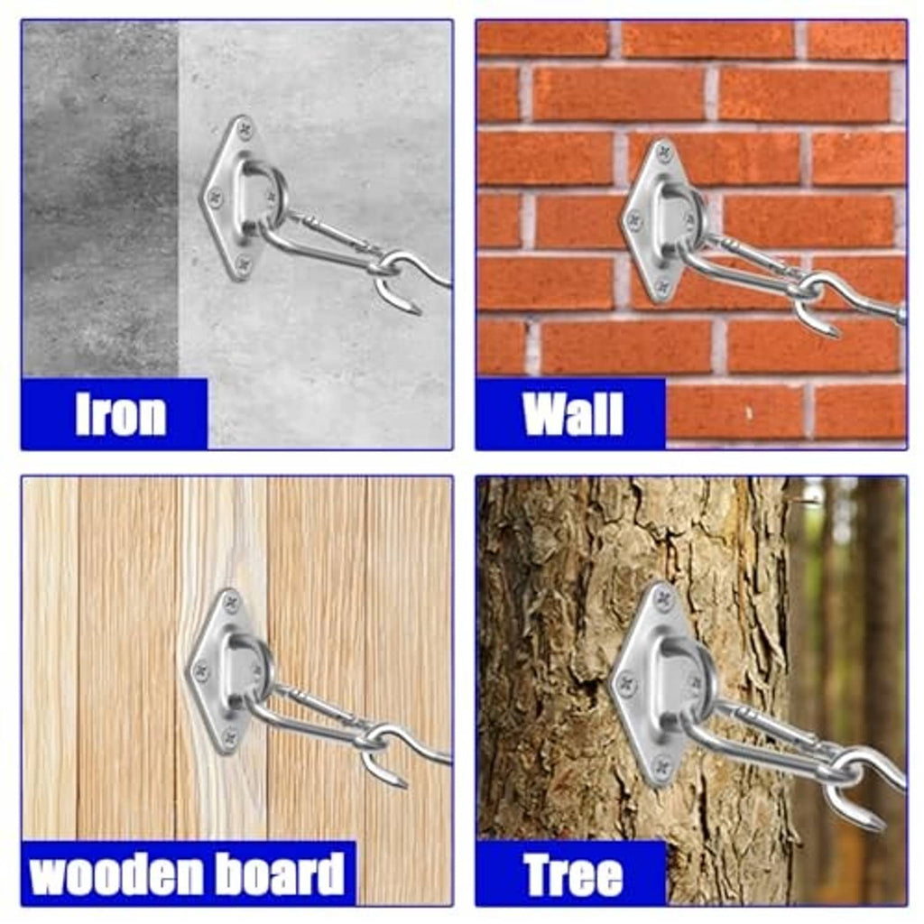 Sun shade sail hardware kit mounting anchors for iron, wood, brick, and trees