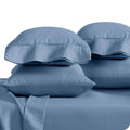 Blue king-size microfiber pillowcases set, 4-pack with matching closed ends