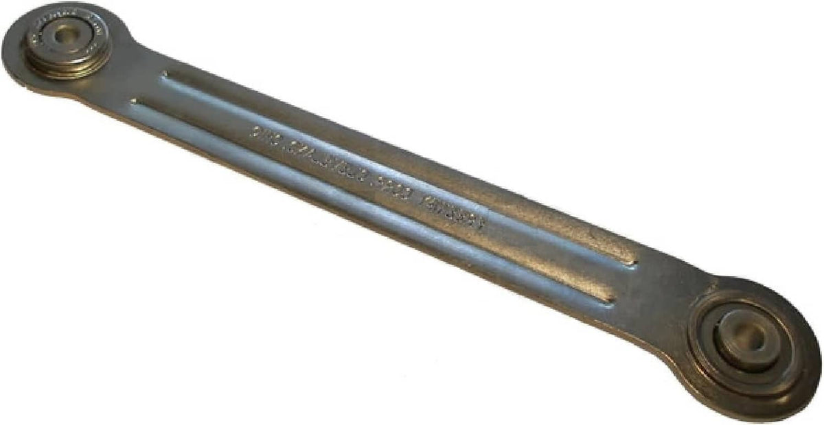 Single rocker arm bearing bracket, gray steel bar with two end bearings