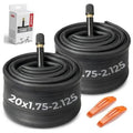 Butyl bike inner tube set, black coils with Schrader valve, 20x1.75–2.125