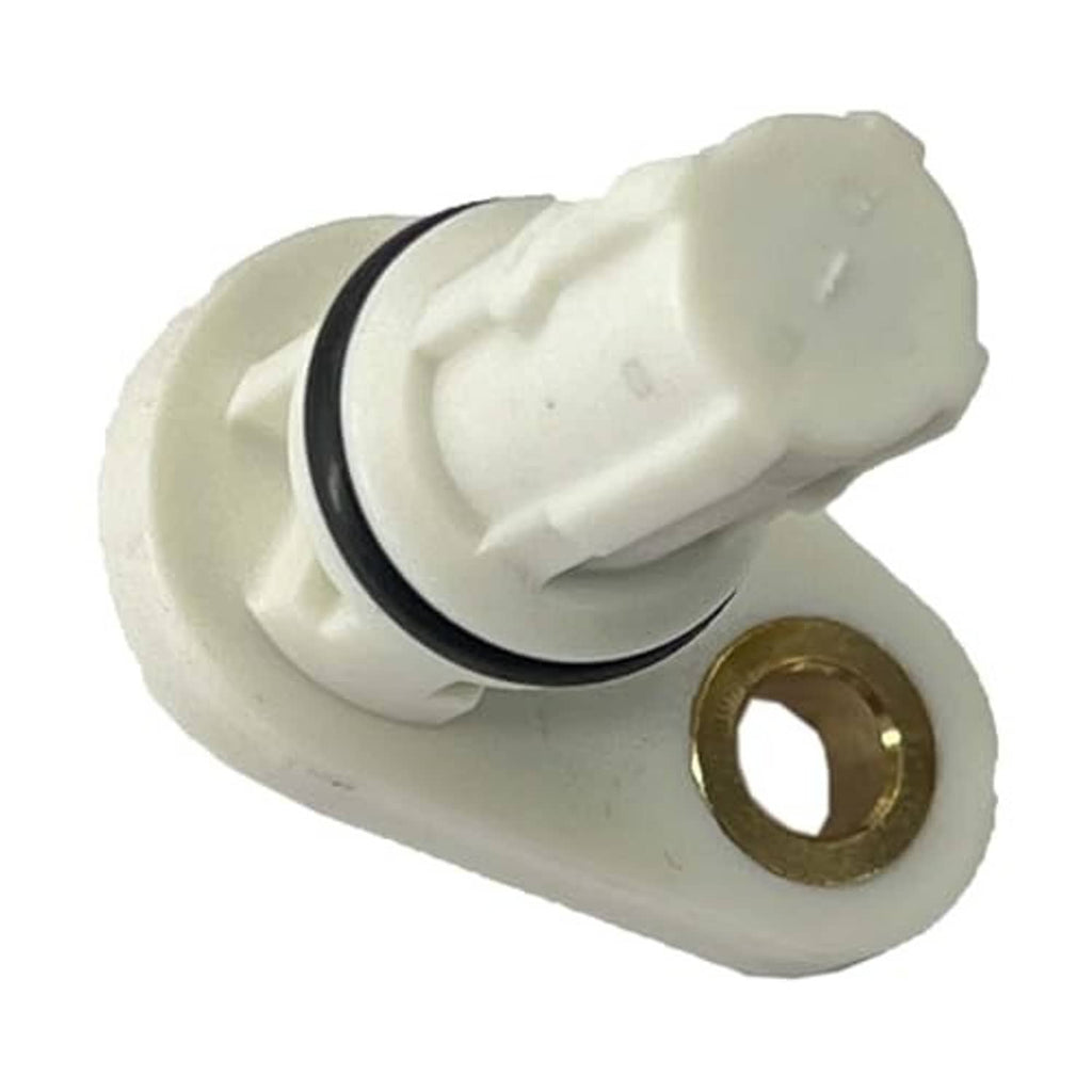 Crankshaft position sensor with white sensor tip, black seal, and brass mounting hole