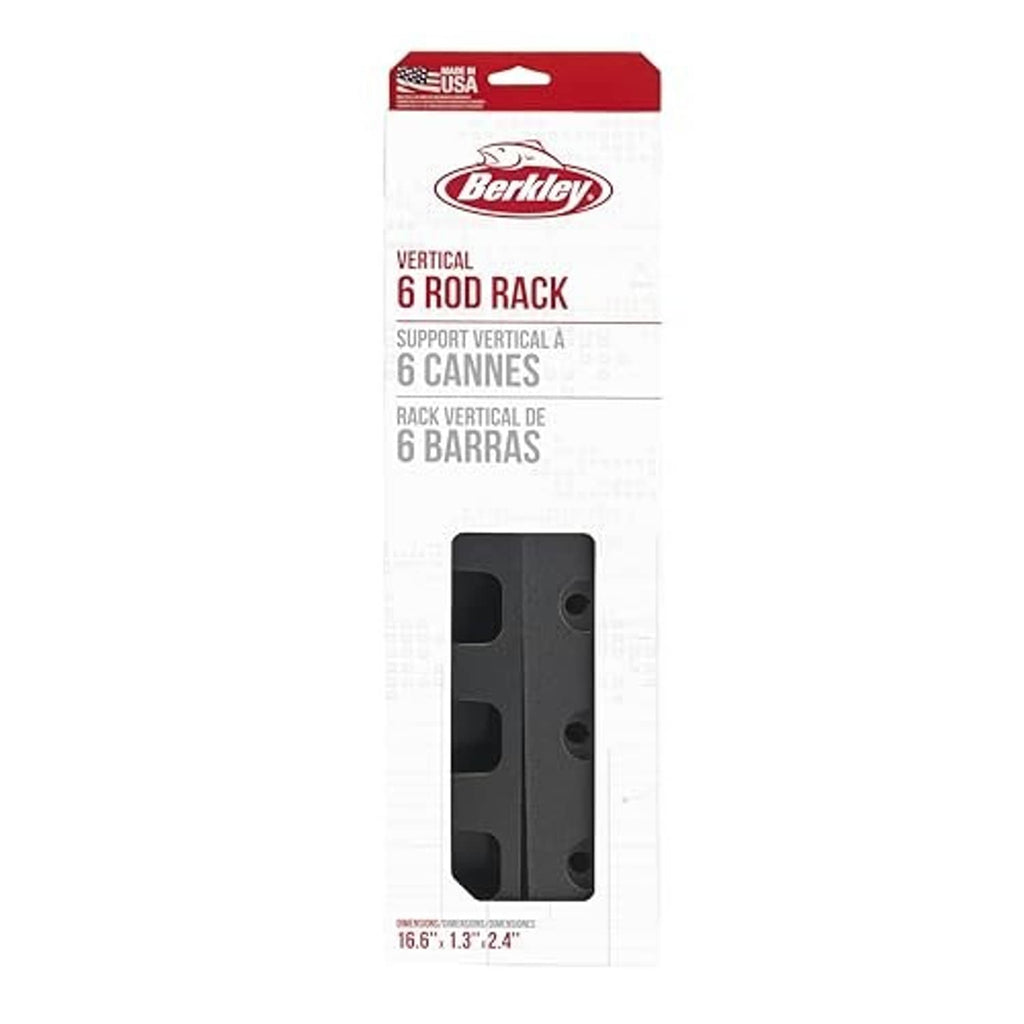 Berkley 6-rod vertical rack retail box showing black holder insert.