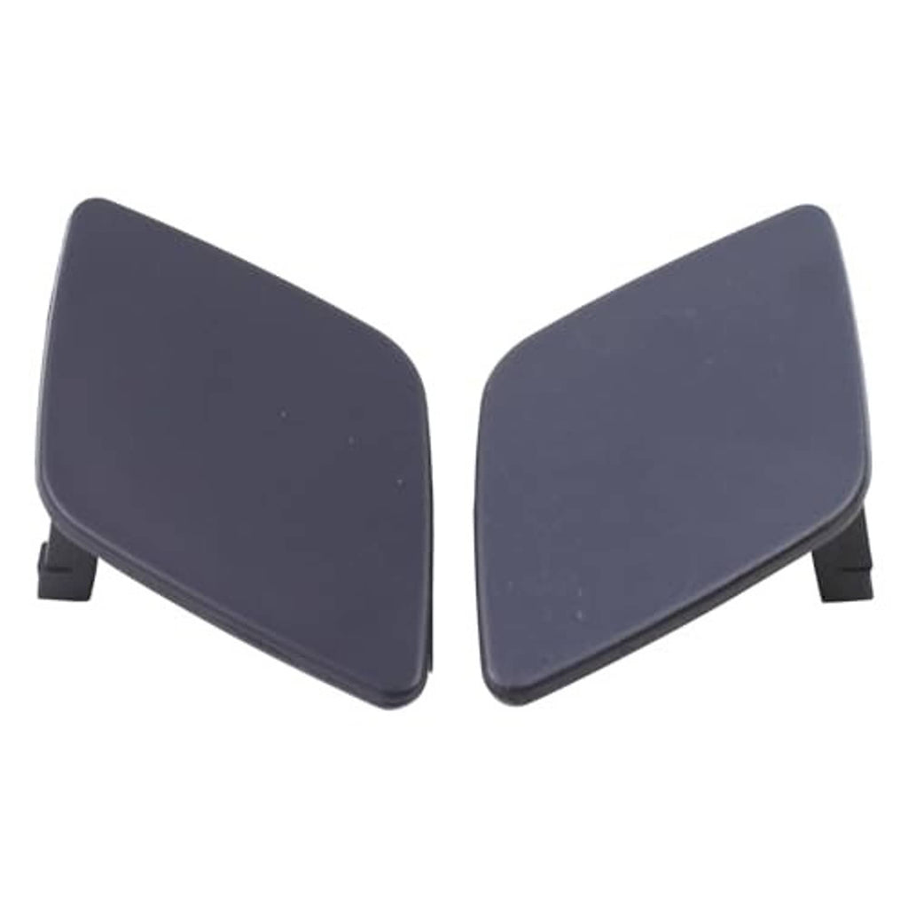 Pair of dark blue headlight washer nozzle cover caps with mounting tabs