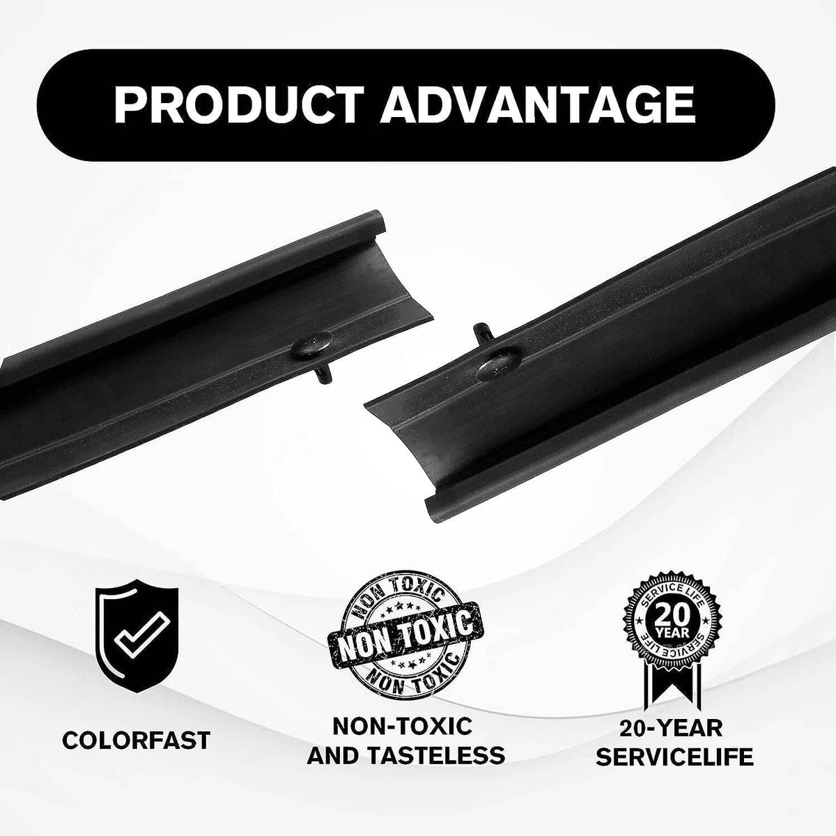 Black door weatherstrip seal pieces with mounting tabs